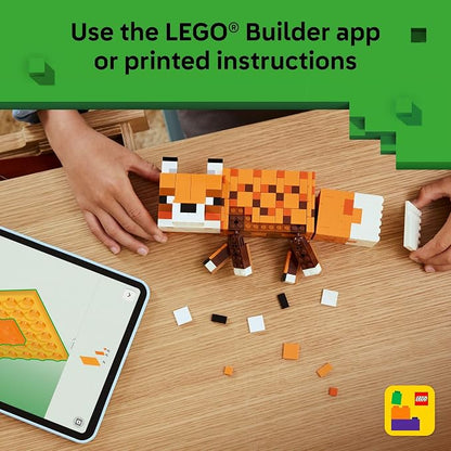 LEGO Minecraft The Fox Building & Pretend Play Toy for Boys & Girls - Poseable Video Game Character for Kids, Ages 10+ - Room Decor for Gaming Fans - Gift Idea for Birthdays - 21588