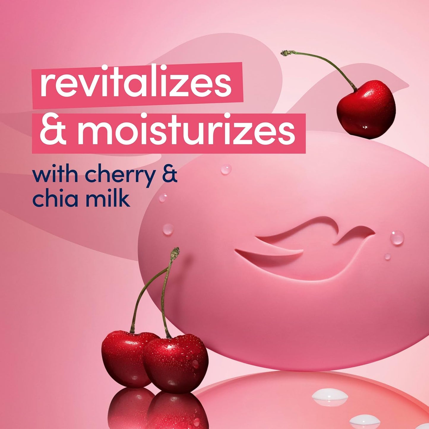 Dove Revitalizing Beauty Bar Soap 6 Count, Cherry & Chia Milk, 3.75 oz I Moisturizing beauty bar with cherry and chia milk for refreshed, soft and healthy-looking skin