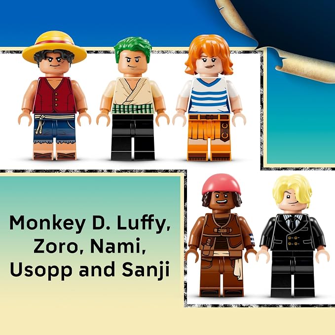LEGO ONE PIECE The Going Merry Pirate Ship Building Blocks - Pretend Play Adventure Toy for Boys & Girls, 10+ - Straw Hat Crew Toy Figures & Playset for Anime Fans - Gift Idea for Birthdays - 75639