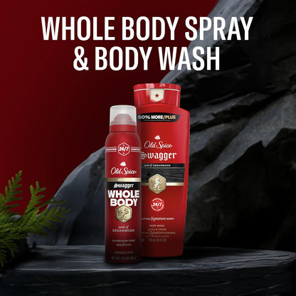 Old Spice Whole Body Deodorant for Men, Swagger, Aluminum Free Spray for 24/7 Freshness, Dermatologist Tested Whole Body Deodorant, 3.5 Ounce