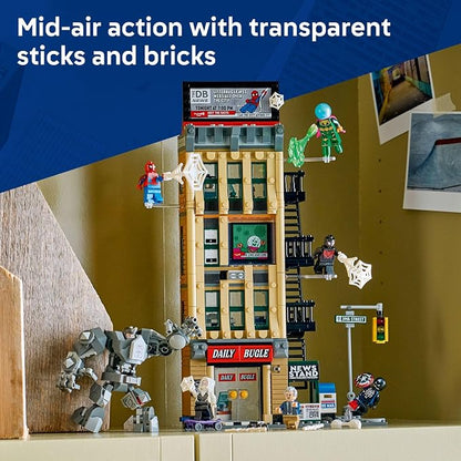 LEGO Marvel Spider-Man vs. Mysterio: The Daily Bugle Building Toy - Pretend Play Set with 7 Minifigures & Rhino Mech - Super Hero Toy for Boys & Girls, Ages 10+ - Gift Idea for Birthdays - 76342