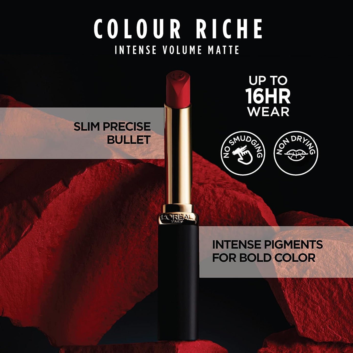L'Oreal Paris Colour Riche Intense Volume Matte Lipstick, Lip Color Infused with Hyaluronic Acid for up to 16hr All Day Comfort, Le Wood Nonchalant, 0.06 Oz