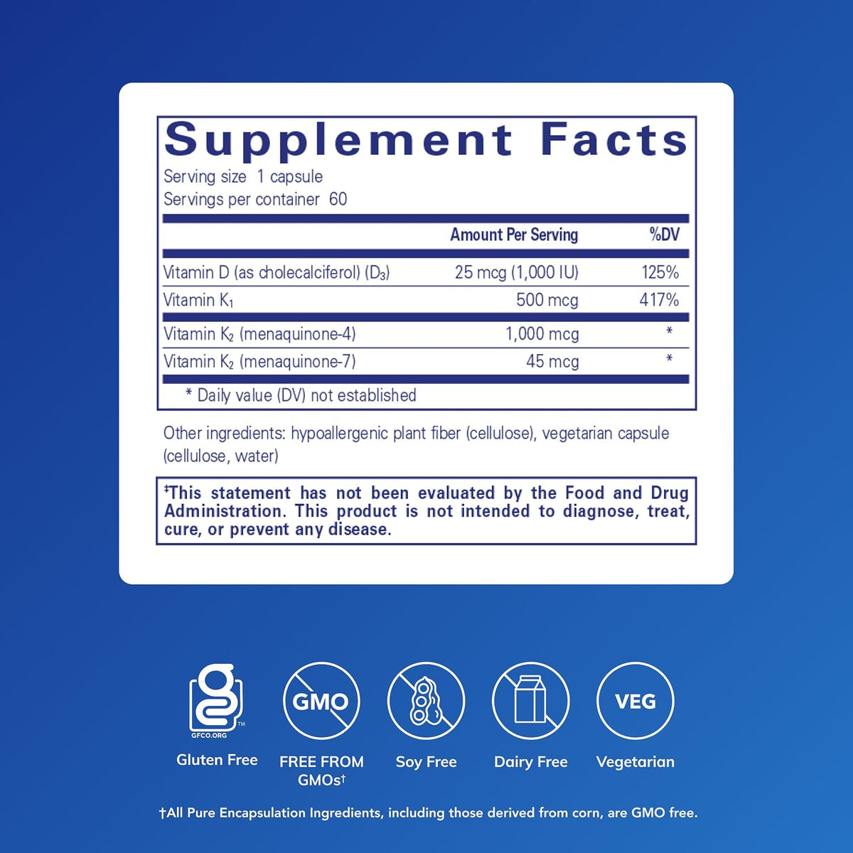 Pure Encapsulations Synergy K, 60 Capsules