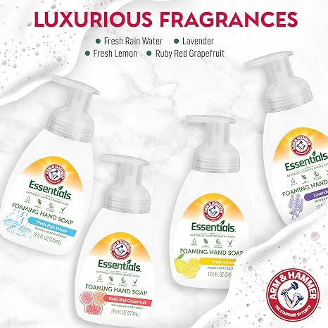 Arm & Hammer Foaming Hand Soap for Skin Cleaning - Cleanser with Lavender Vanilla Scent - Hand Soap Pump with Aloe Vera & Different Ingredients 12.5 Fl Oz (370mL)