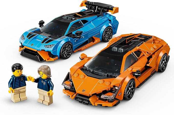 LEGO Speed Champions Lamborghini Revuelto & Huracán STO Car Toys - Building Toy for Pretend Play for Boys & Girls, Ages 10+ - Model Car Kit Display - Gift Idea for Kids - 77238