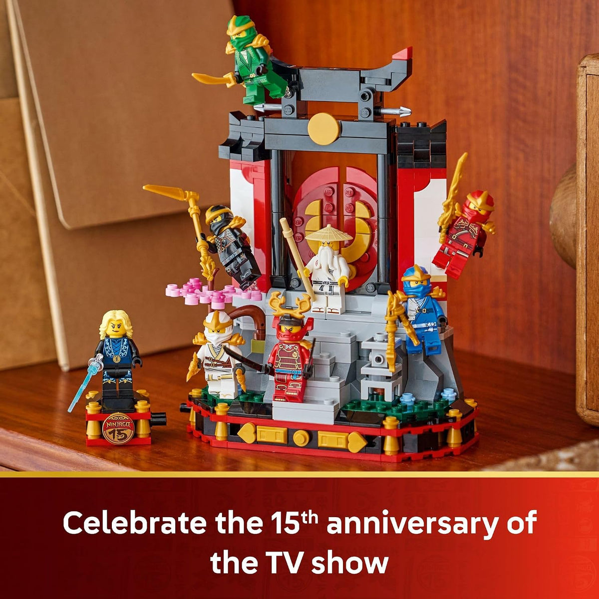 LEGO NINJAGO Ninja Character Display 15th Anniversary Building Toy for Kids, Ages 14+ - Ninja Playset W/Elemental Master of Lightning + 7 Minifigures - Gift Idea for Teen Boys & Girls - 71866
