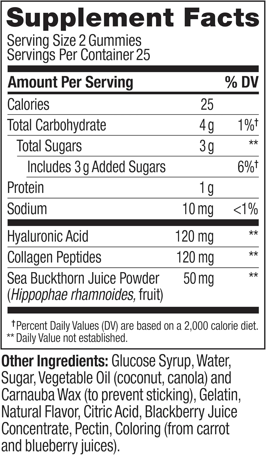 OLLY Glowing Skin, Hydrated & Youthful Skin*, Hyaluronic Acid - 50 Count