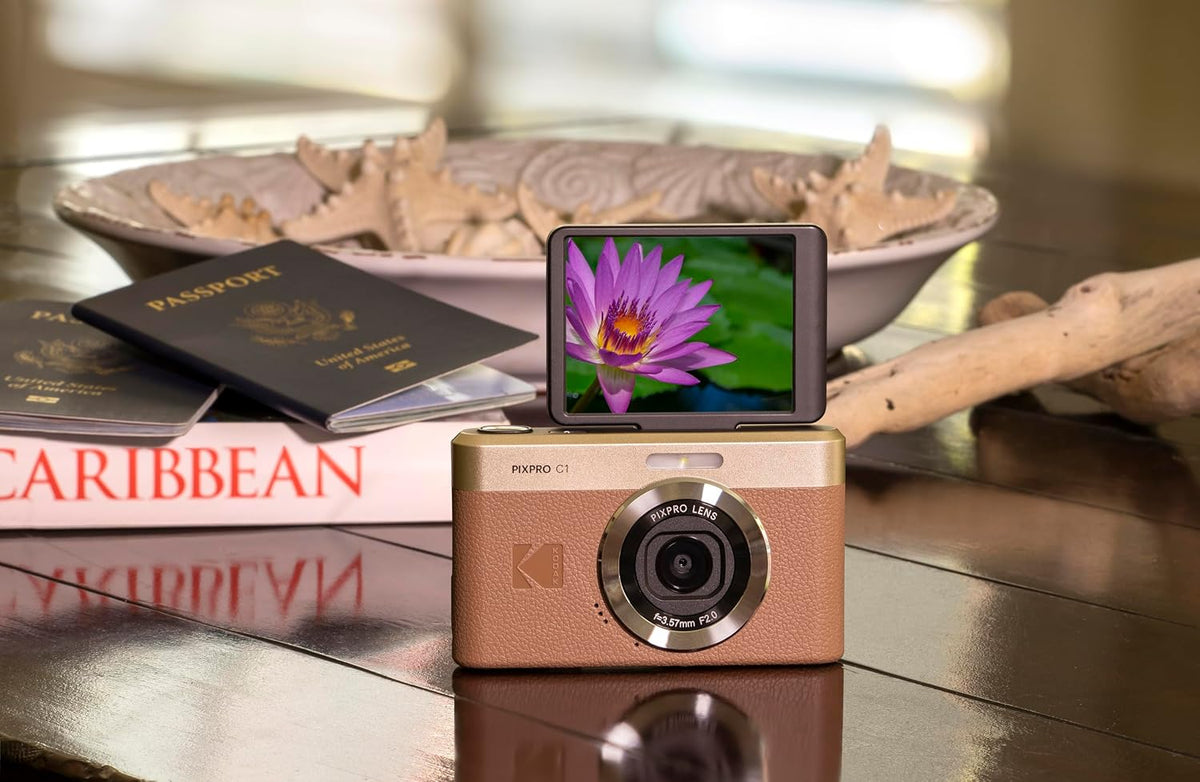 Kodak PIXPRO C1 Digital Camera, 13MP Compact Point & Shoot (Brown)