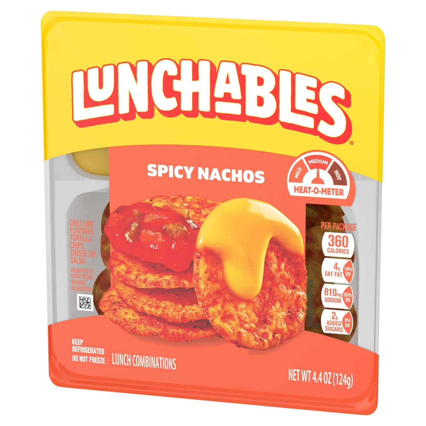Lunchables Spicy Nachos with Chili Lime Flavored Tortilla Chips, Cheese Dip & Salsa, 4.4 oz Pack
