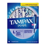 Tampax Pearl Tampons with LeakGuard Braid, Light Absorbency, 18 Count