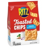(3 pack) RITZ Toasted Chips Ranch Crackers, Party Snacks, 8.1 oz