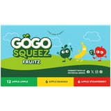 GoGo squeeZ No Sugar Added Banana Strawberry Applesauce Variety Pouches, 3.2 oz (24 Pack)