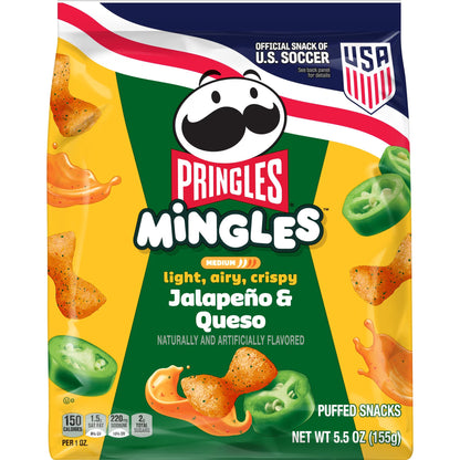 Pringles Mingles Jalapeno and Queso Puffed Snacks, Salty Snacks, 5.5 oz