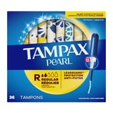 Tampax Pearl Tampons with LeakGuard Braid, Regular Absorbency, 50 Count