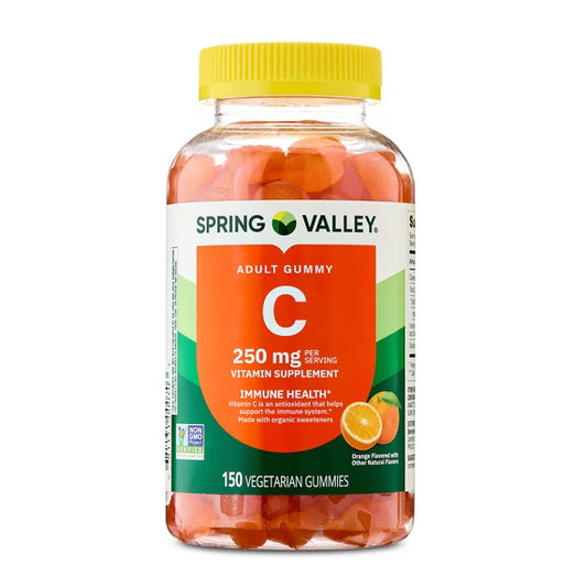 (12 pack) Spring Valley Vitamin C Vegetarian Gummies for Immune Health, Orange, 250 mg, 150 Count