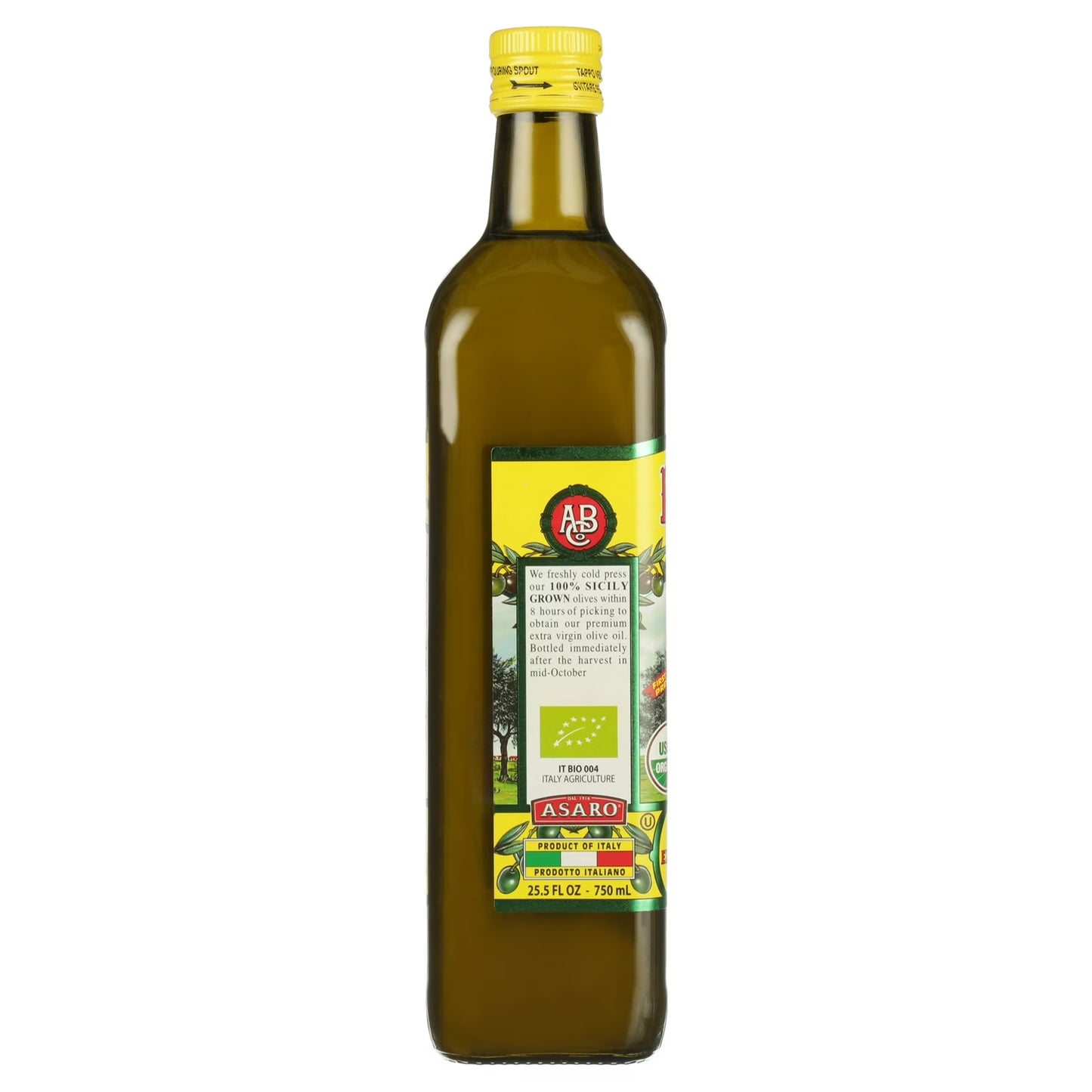 (2 pack) Partanna Organic Extra Virgin Olive Oil - Premium 100% Castelvetrano Oil - High Polyphenol - First Cold Pressed - Early Harvest in Sicily - Award Winning Italian EVOO -Monovarietal - 25.5oz (750 ML)