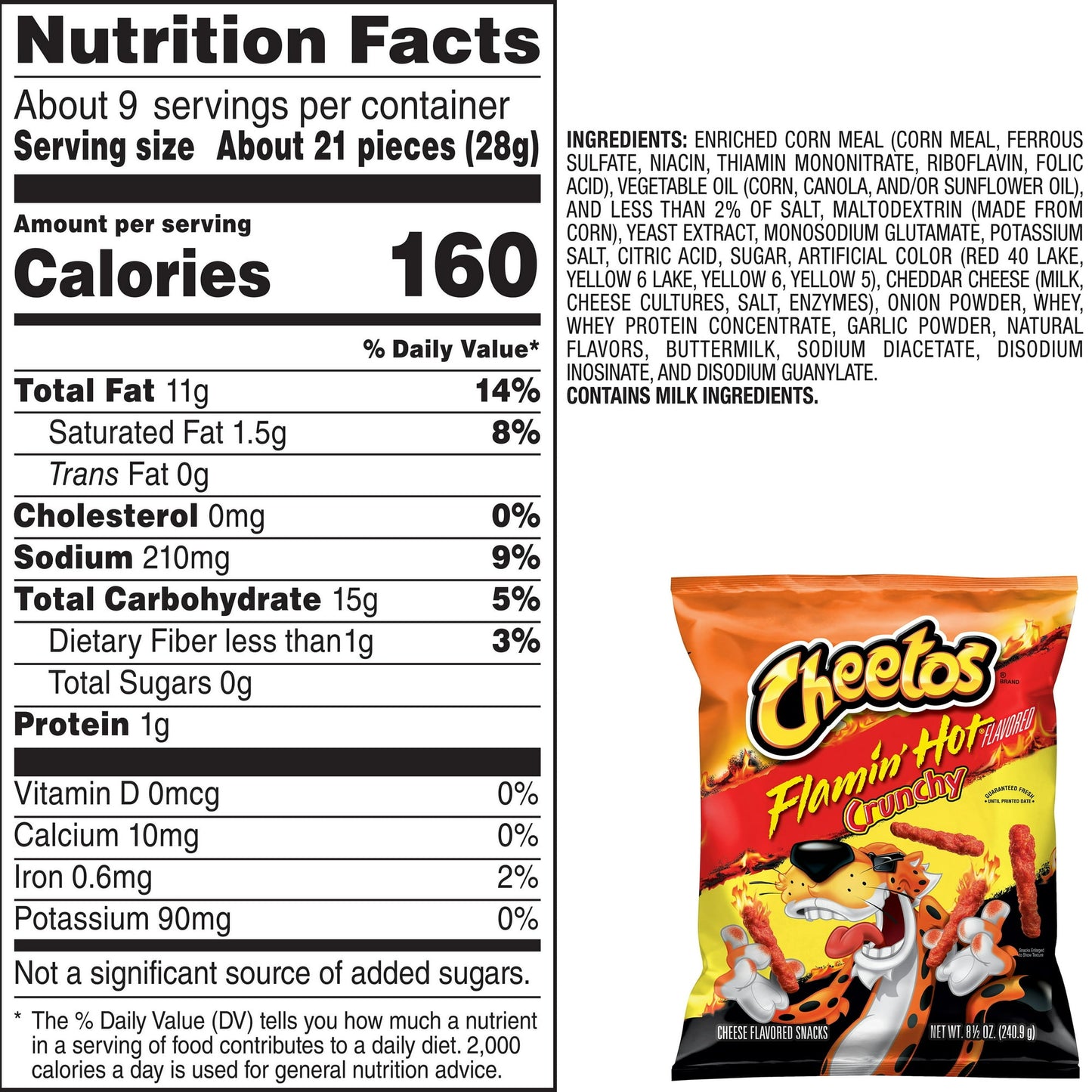 Cheetos Crunchy Cheese Flamin' Hot Flavored Snacks, 8.5 oz
