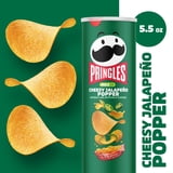 Pringles Cheesy Jalapeno Popper Potato Crisps Chips, Lunch Snacks, 5.5 oz Canister
