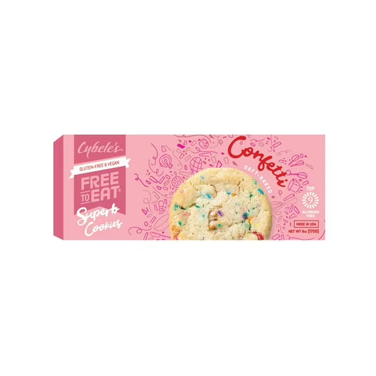 Cybele’s Free to Eat, Gluten-Free & Vegan, Soft-Baked, Confetti Cookies, 6oz, 12 Count