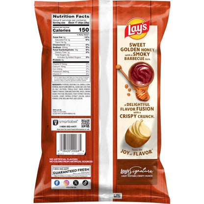 Lay's Honey Barbecue Potato Chips Bag, 7.5 oz