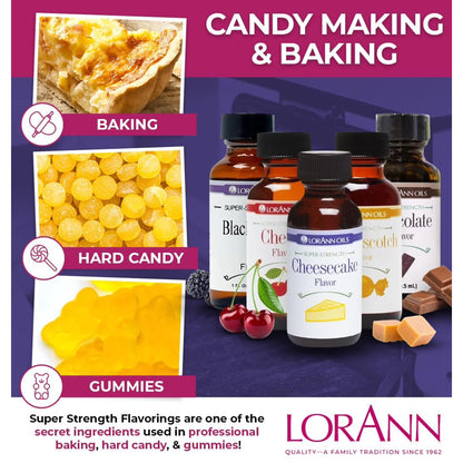 LorAnn Oils Super Strength Flavoring - Used For Candy Making, Flavoring Extracts, Baking, Hard Candy, and Flavor Oils, Cheesecake, 1 fl dram
