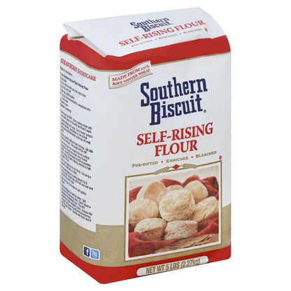 (4 pack) Southern Biscuit Self-Rising Flour, 100% Soft Wheat, 80 oz Bag