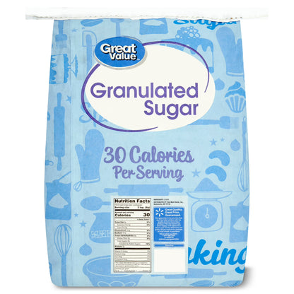 Great Value Pure Granulated Sugar, 25 lbs
