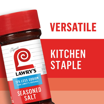 Lawry's Kosher 25% Less Sodium Seasoned Salt, 8.0 oz Bottle