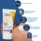 (2 pack) CeraVe Hydrating Mineral Sunscreen SPF 50 for Sensitive Skin, Kids & Adults Body Lotion 5 fl oz