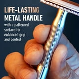 King C. Gillette Men's Double Edge Safety Razor with 5 Double Edge Refill Blades, Chrome