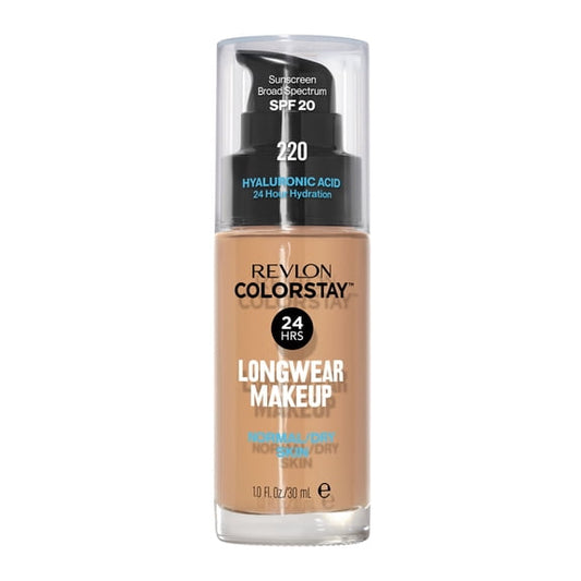 Revlon ColorStay Liquid Foundation Makeup, Normal/Dry Skin, SPF 20, 220 Natural Beige, 1 fl oz