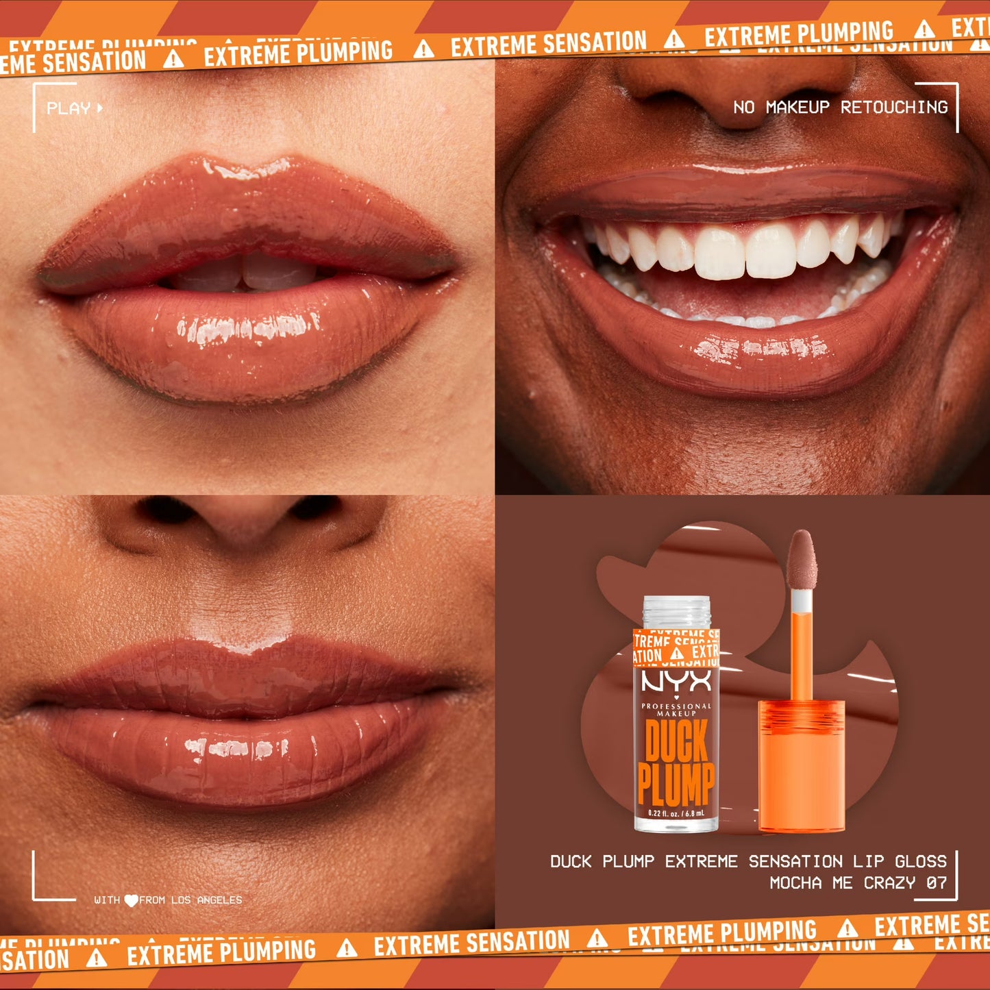 NYX Professional Makeup Gloss Collections Duck Plump Lip Gloss, Mocha Me Crazy, 0.23 fl oz