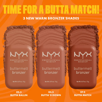 NYX Professional Makeup Matte Buttermelt Bronzer, Butta D Down, 0.17 oz