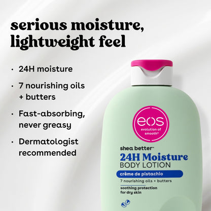 eos Shea Better Body Lotion- Creme de Pistachio, Soothes Dry Skin, 16 fl oz