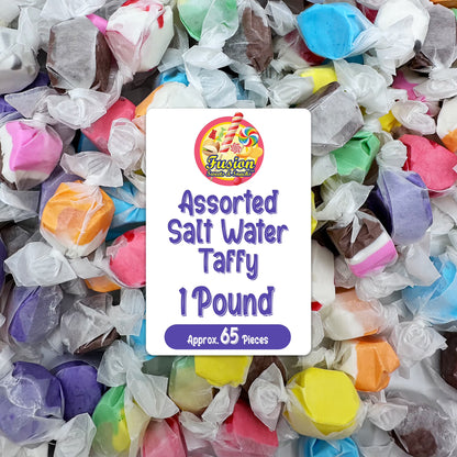 Salt Water Taffy Asorted Mix, Individually Wrapped - 1 Pound Bag - Saltwater Taffy Bulk Candy Individually Wrapped - Old Fashioned Retro Candy - Soft and Chewy, Party Favor, Gluten Free