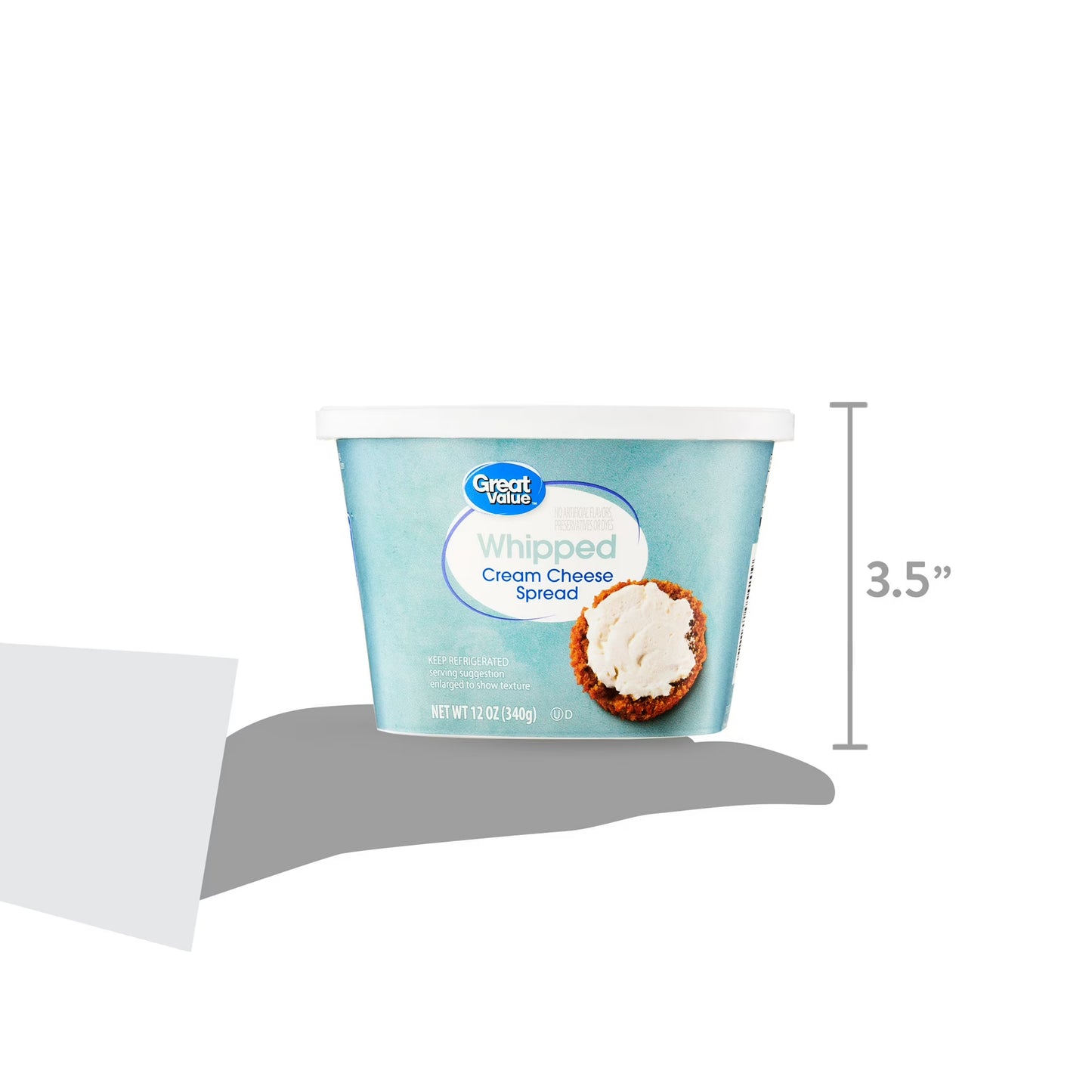 Great Value Original Whipped Cream Cheese Spread, 12 oz Tub