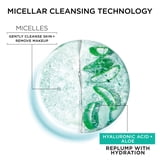 Garnier SkinActive Micellar Cleansing Water All in 1 Hyaluronic Acid Replump Makeup Remover, Face Cleanser, 13.5 fl oz