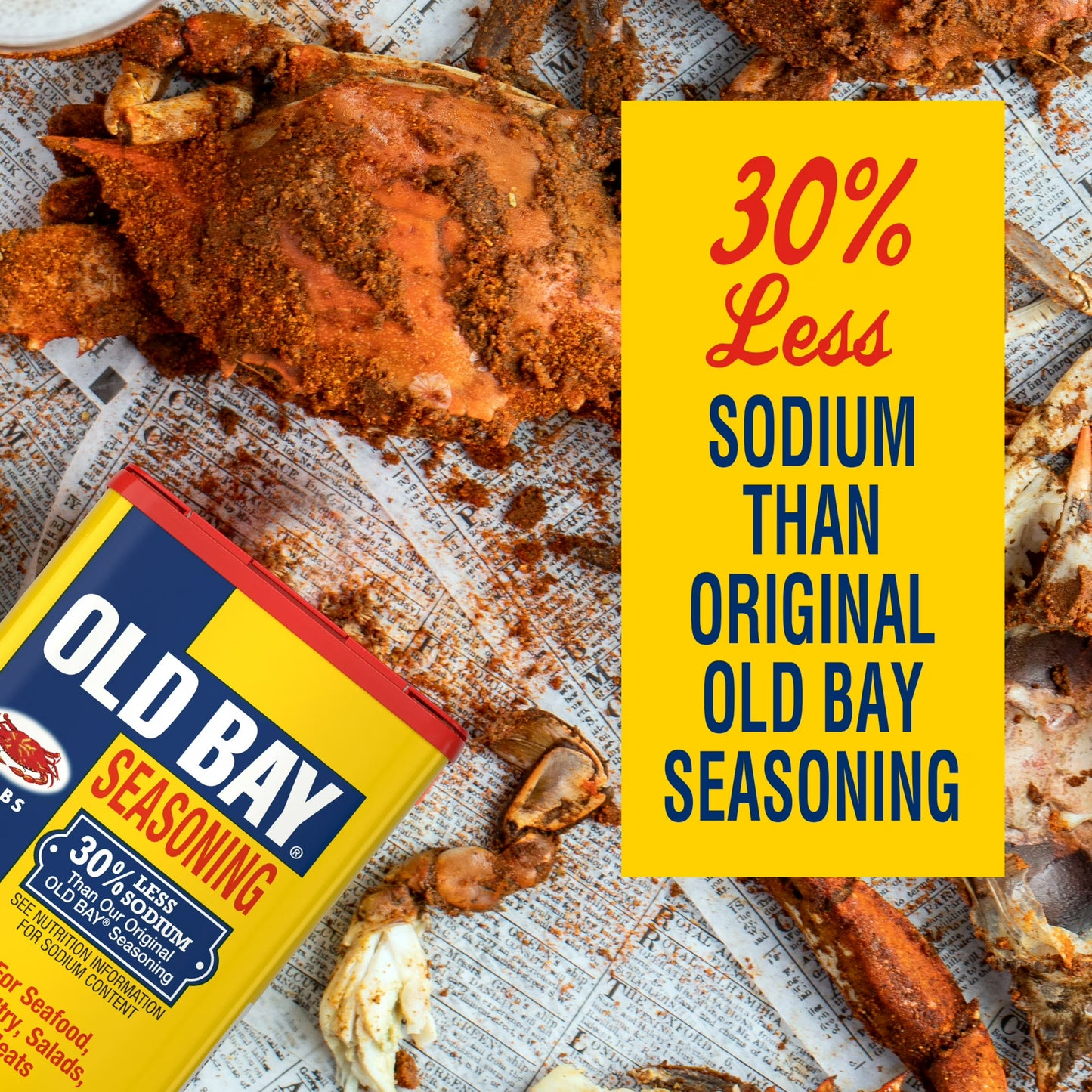 OLD BAY Kosher Less Sodium Seasoning, 2.62 oz Can