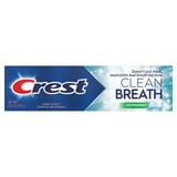 Crest Toothpaste Clean Breath Peppermint 4.6oz - Neutralizes Bad Breath, Antibacterial Protection, Fights Cavities, Freshens Breath, Gently Whitens