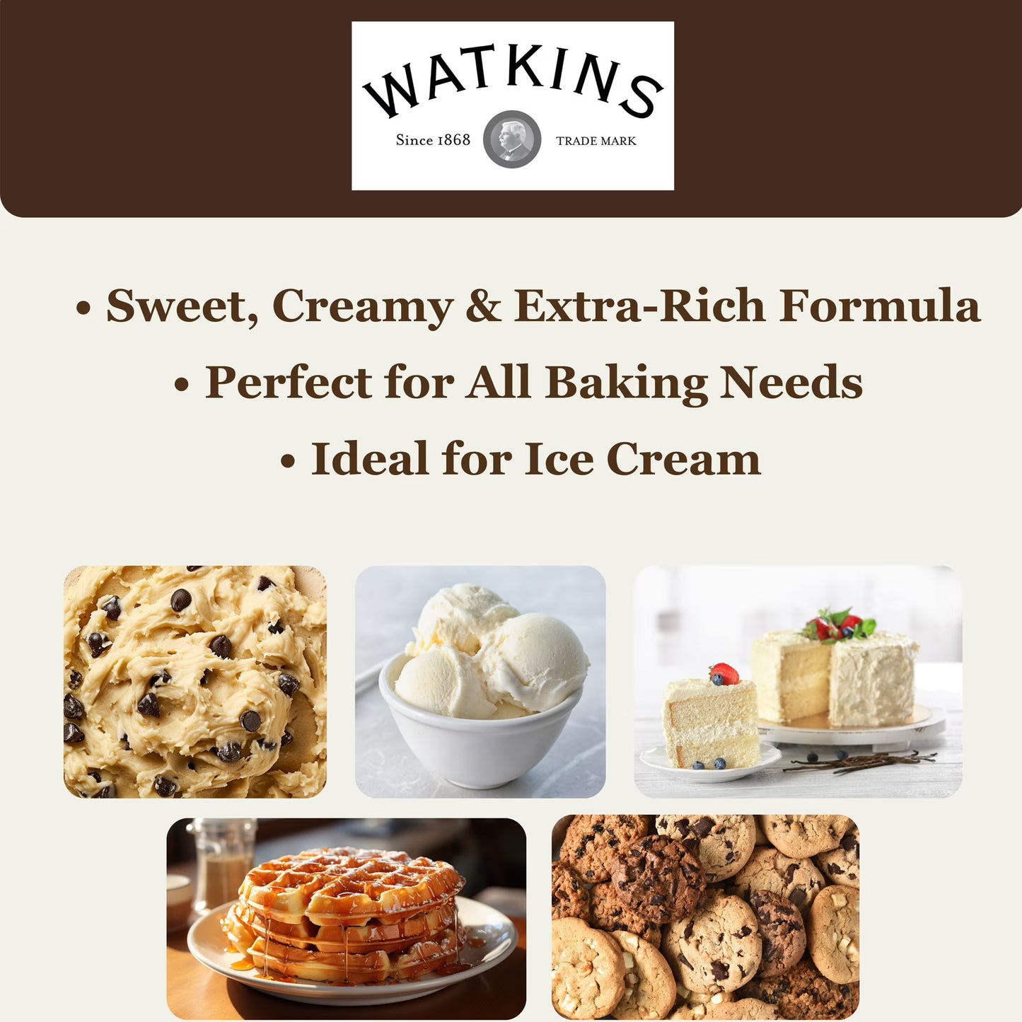 Watkins Original Gourmet Baking Vanilla, 8 fl oz – Rich Vanilla Flavor for Everyday Baking & Desserts