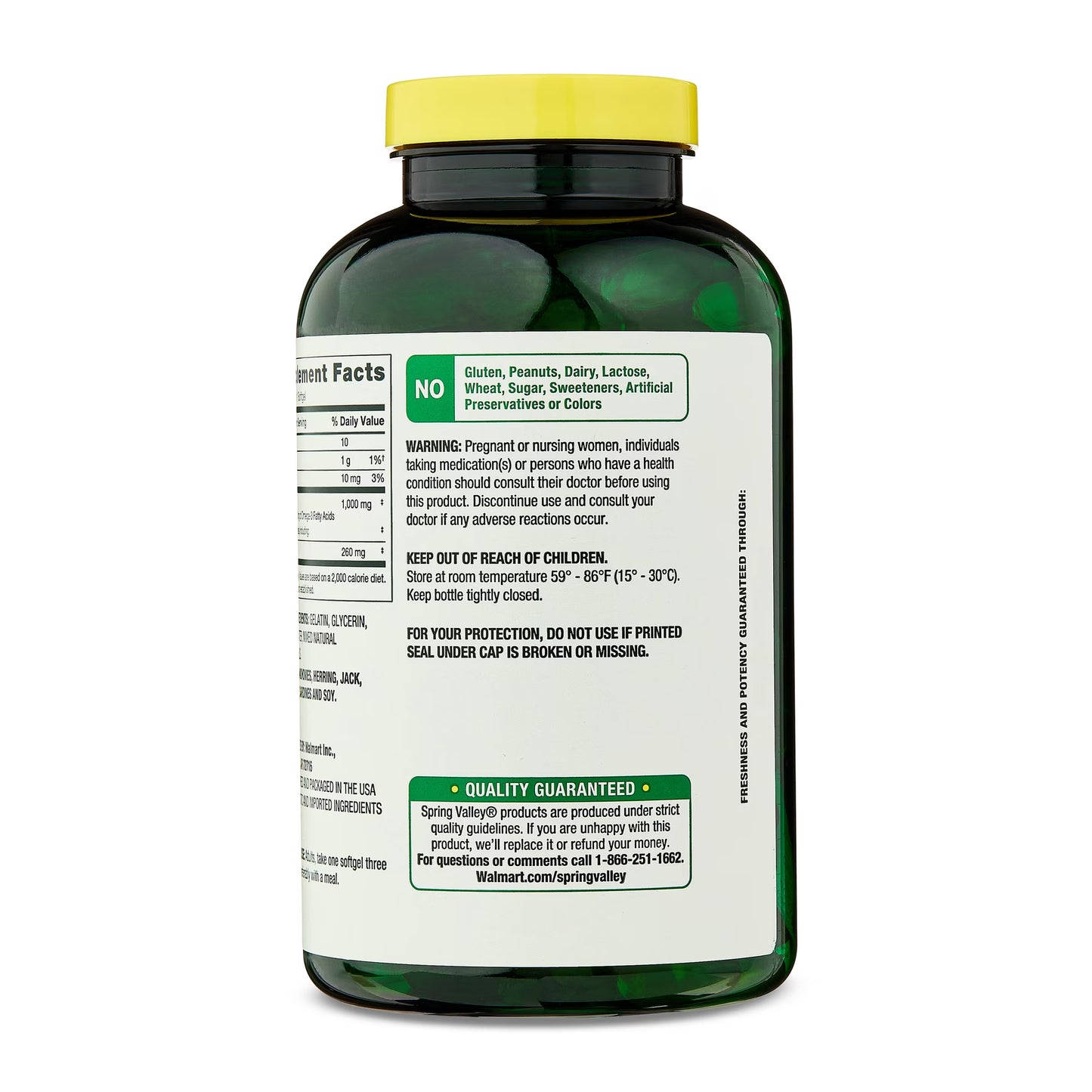 Spring Valley Fish Oil Omega-3 Softgels for Heart Health, 1000 mg, 300 Count