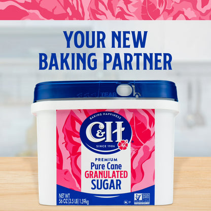C&H Premium Pure Cane Granulated Sugar, 3.5 lb Tub