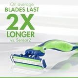 Gillette Sensor 3 Sensitive Men 3 Blade Disposable Razor,4 count