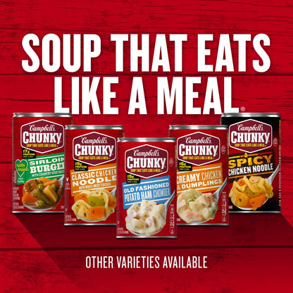 (4 pack) Campbell's Chunky Classic Chicken Noodle Soup, 18.6 oz Can