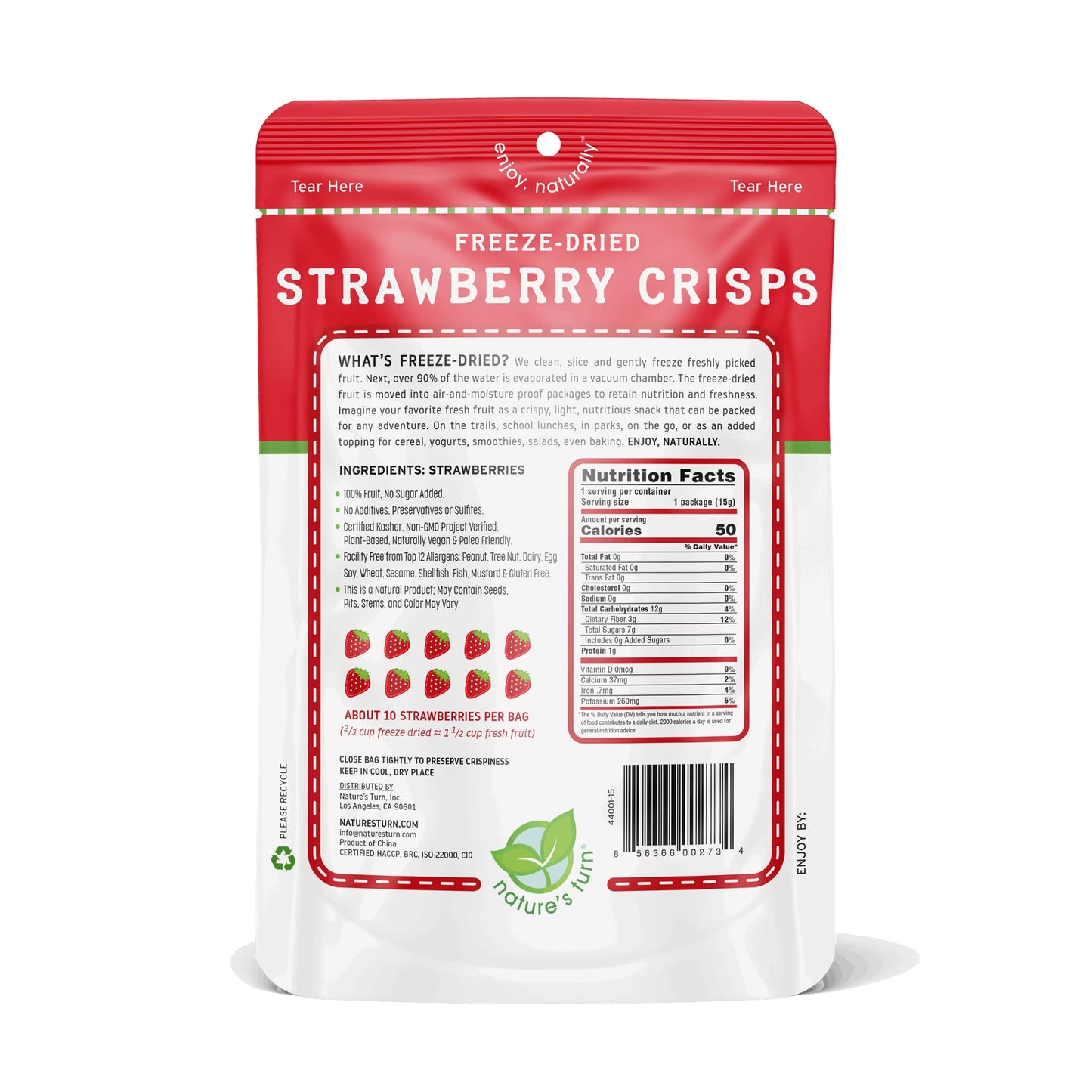 Nature’s Turn Freeze-Dried Fruit Crisps, Sour Variety Pack, No Added Sugar, Healthy Fruit Crisp Snack for School Lunches, 16 Pack (0.53 oz Each)