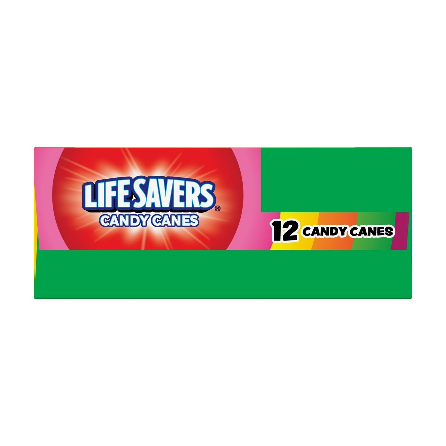 LIFE SAVERS Assorted Fruit Flavors Christmas Holiday Candy Canes Stocking Stuffers Individually Wrapped, 12 Count