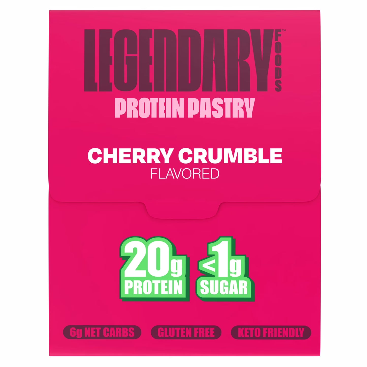 Legendary Foods Gluten Free and Keto Friendly Protein Pastry - Cherry Crumble - 8oz/4ct