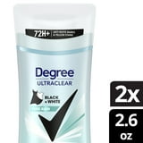 Degree UltraClear Women's Antiperspirant Deodorant Stick Pure Rain Black+White, 2.6 oz Twin Pack