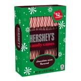 Hershey's Chocolate Mint Flavored Christmas Candy Canes, Box 5.28 oz, 12 Pieces