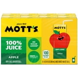 (2 pack) Mott's 100% Apple Juice, 6.75 fl oz, 8 Count Boxes